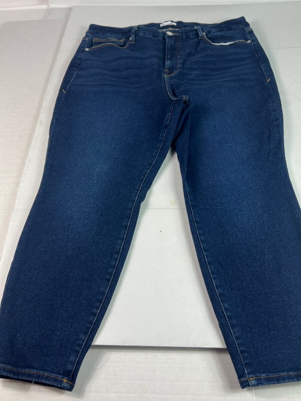 Good American Jeans Womens 35x24* Good Petite High Rise Skinny Blue Denim Tag 16